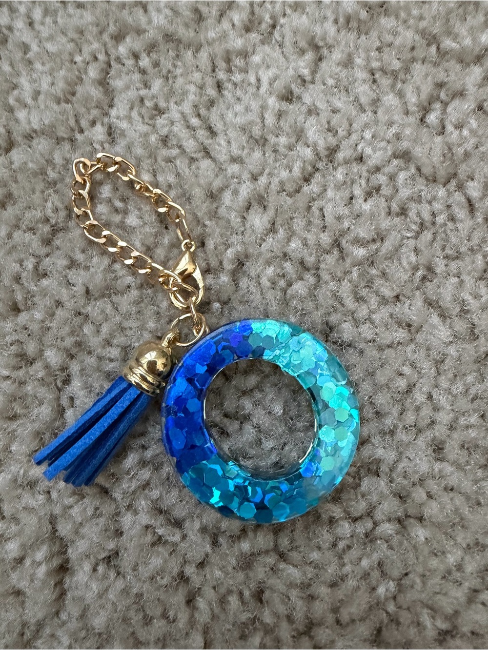 Blue Ombre Glitter with Tassel Cup Accessory